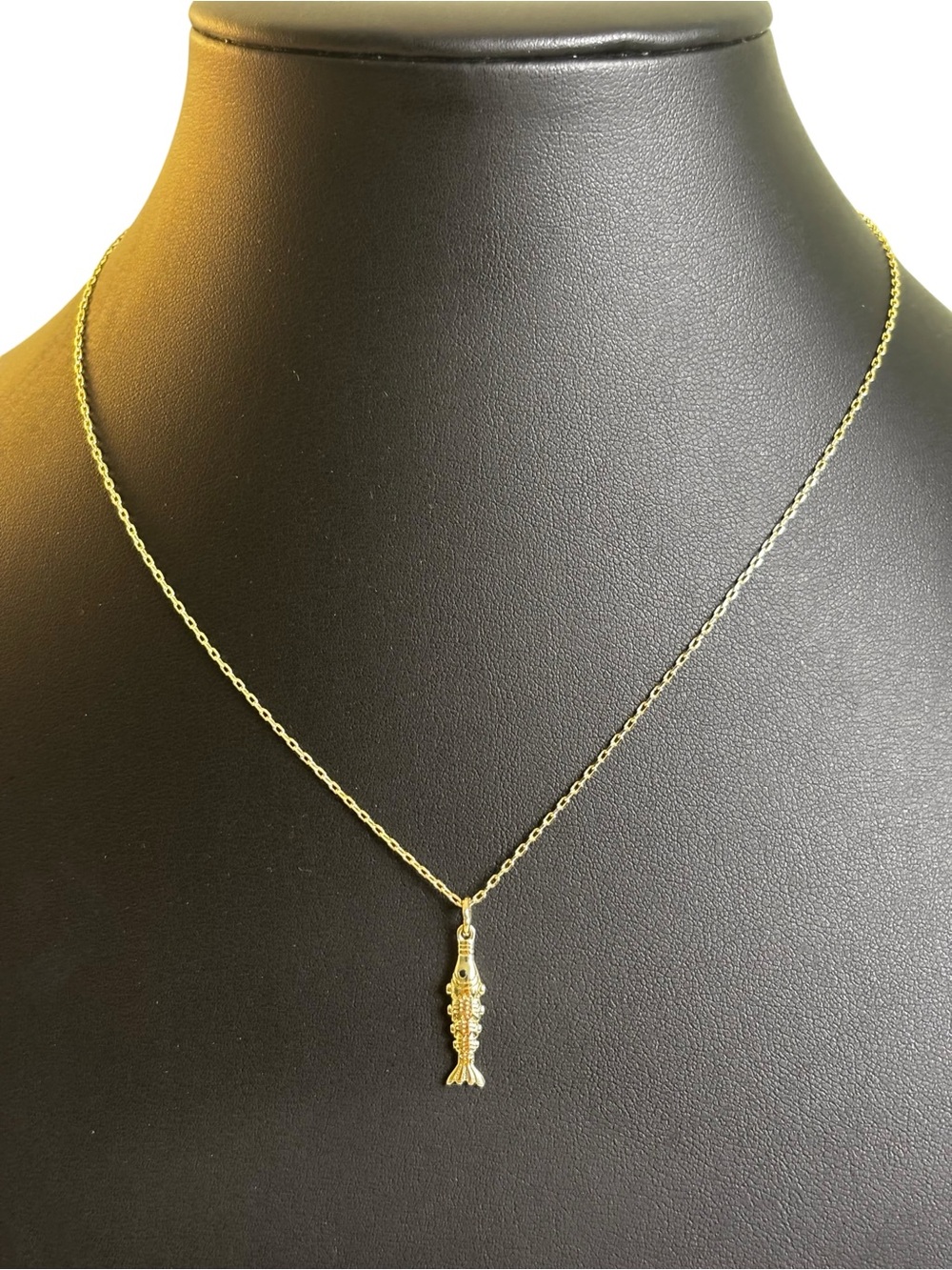 Rachel Zoe 14K Gold Plated Delicate Textured Fish Pendant.